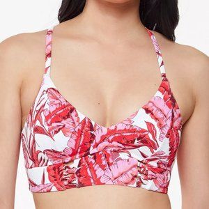 Jessica Simpson Printed Paradiso Palm Cropped Cami Bikini Top
